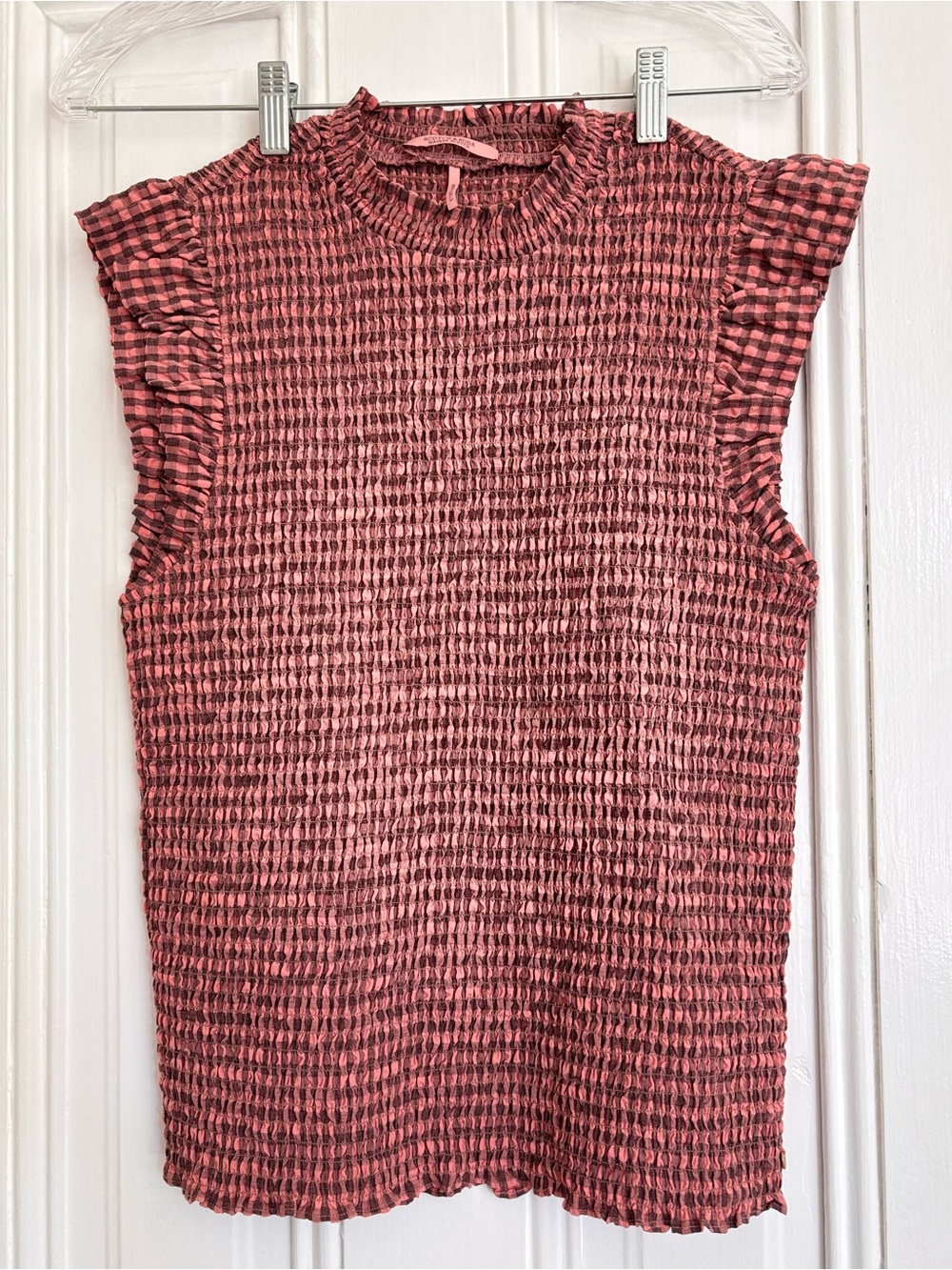 Scotch & Soda pink and Black rouched  Mock Neck Sleeveless Top